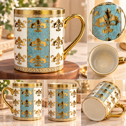 Premium Porcelain Mug with Gold Design