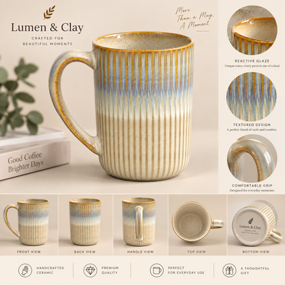 Reactive Glaze Ceramic Mug | Handcrafted Stoneware Coffee Mug