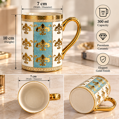 Premium Porcelain Mug with Gold Design