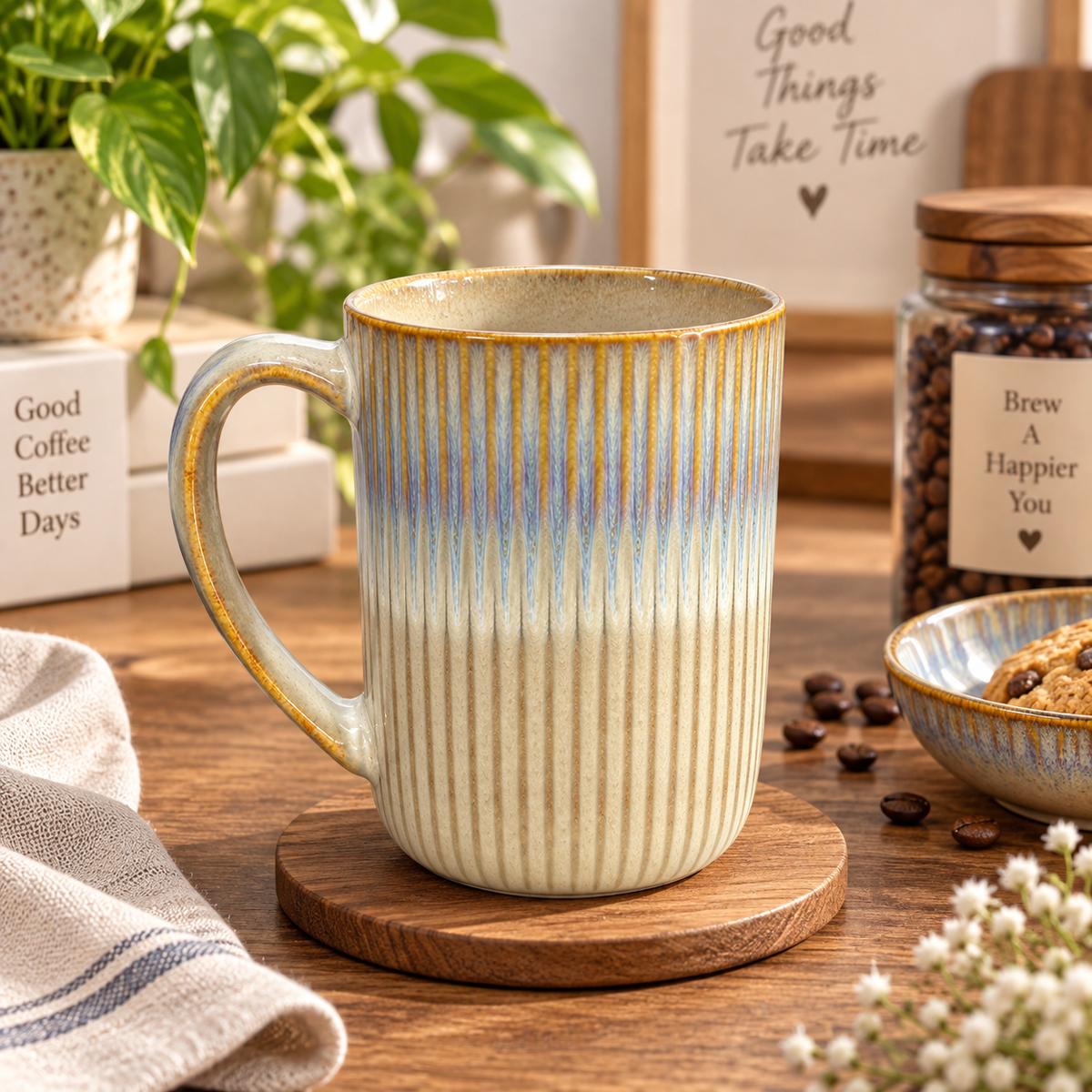 Reactive Glaze Ceramic Mug | Handcrafted Stoneware Coffee Mug