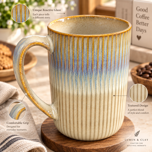 Reactive Glaze Ceramic Mug | Handcrafted Stoneware Coffee Mug