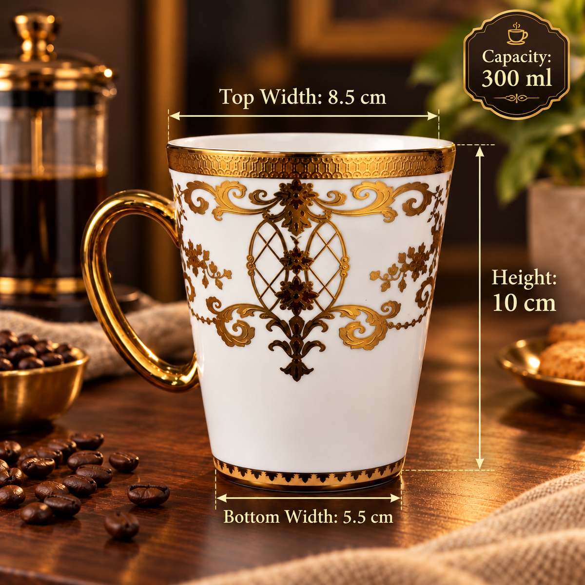 Regal Gold Porcelain Coffee Mug