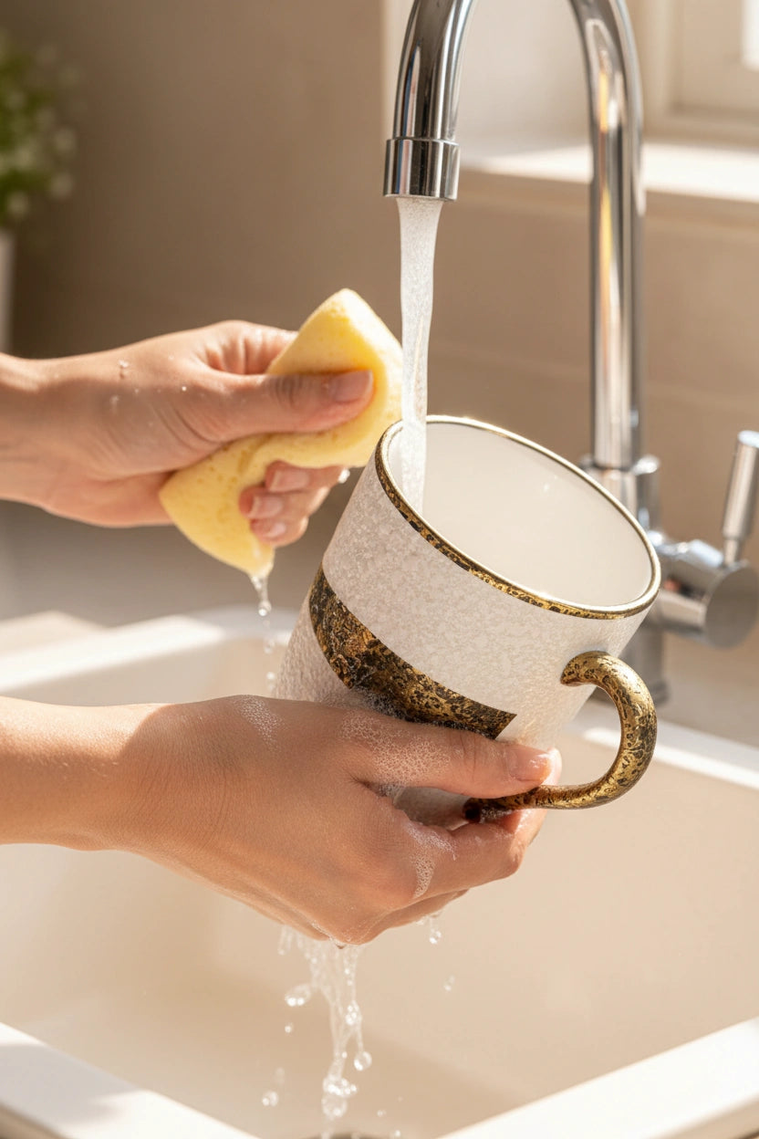 Wash with mild soap and scrub gently