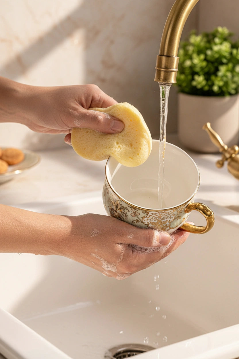 Wash with mild soap and scrub gently