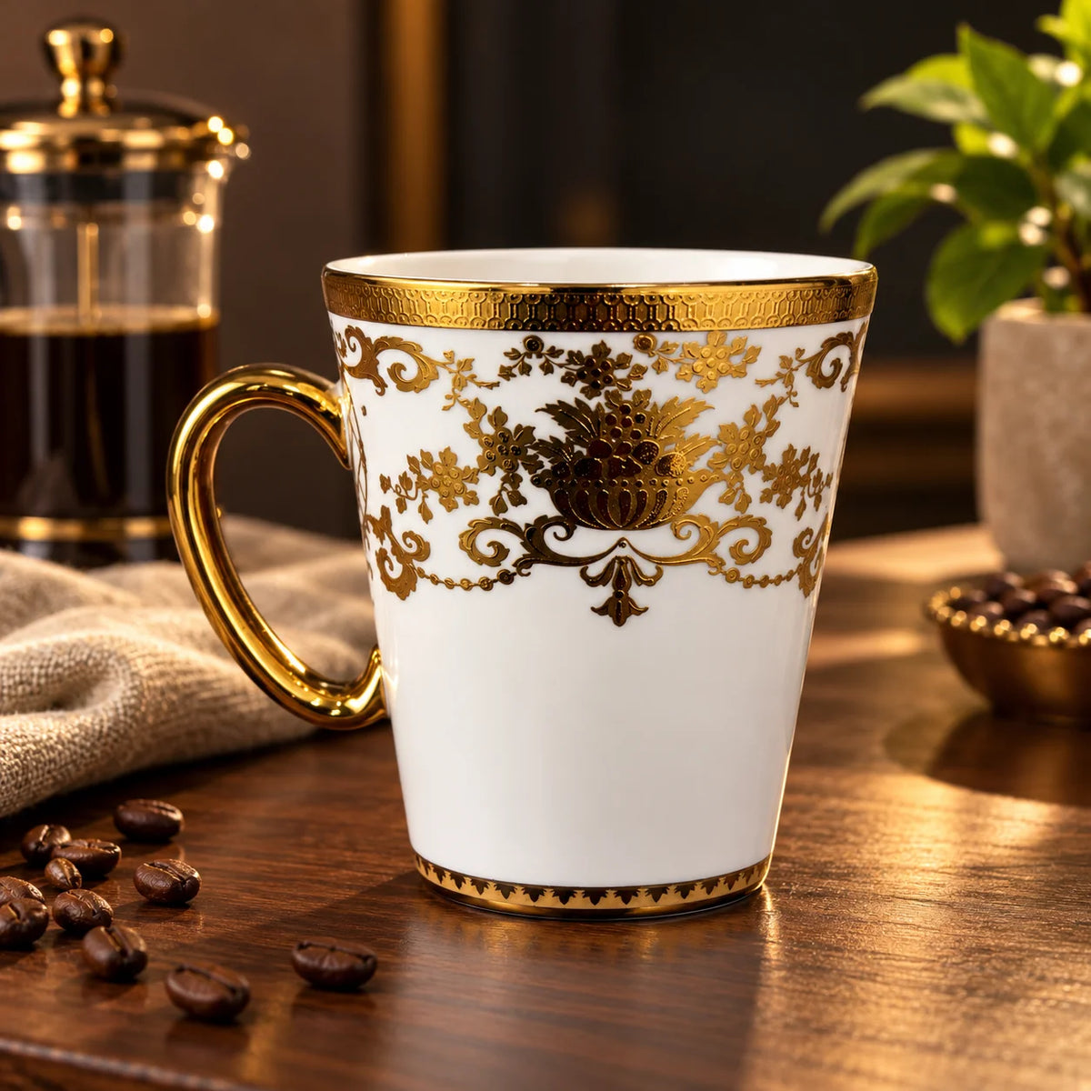 Regal Gold Porcelain Coffee Mug
